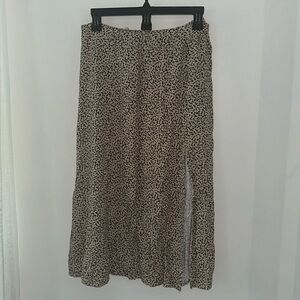 Cheetah print skirt. Slit in the front